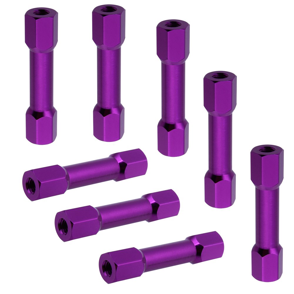 12 Pièces Entretoises Filetées M3 En Aluminium - 3mm Intérieur, 5mm Extérieur, 6mm Long - Neuf
