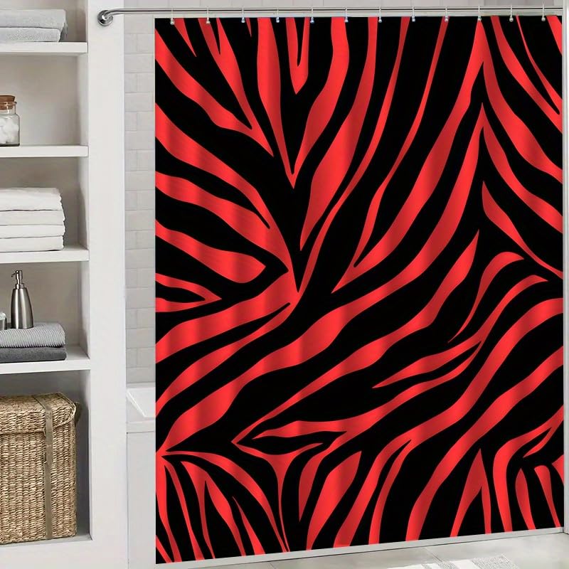 Rideau de douche à rayures déco intérieure lavable 125x180 cm