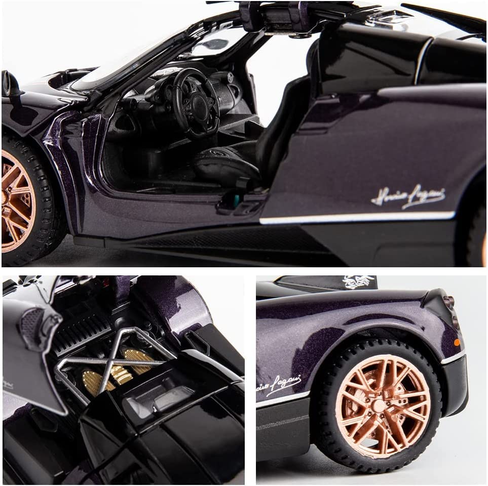 Image of WireScorts 1:24 Scale Die-Cast Pagani Huayra Large with 4 Openable Doors Pull Back Action, Working Lights, Movable Front Wheels & Working Horn - Multi Color