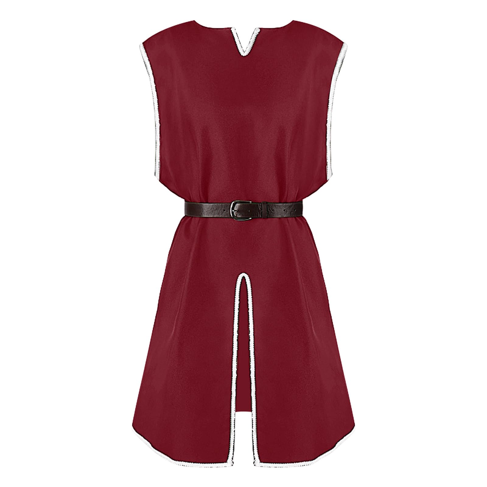 Generisch 2026 - Disfraz medieval para hombre, túnica de Halloween, camisas, camisa medieval con cordones, blusa, tops, cosplay, túnica medieval, disfraz, chaleco, tanques, traje de trébol