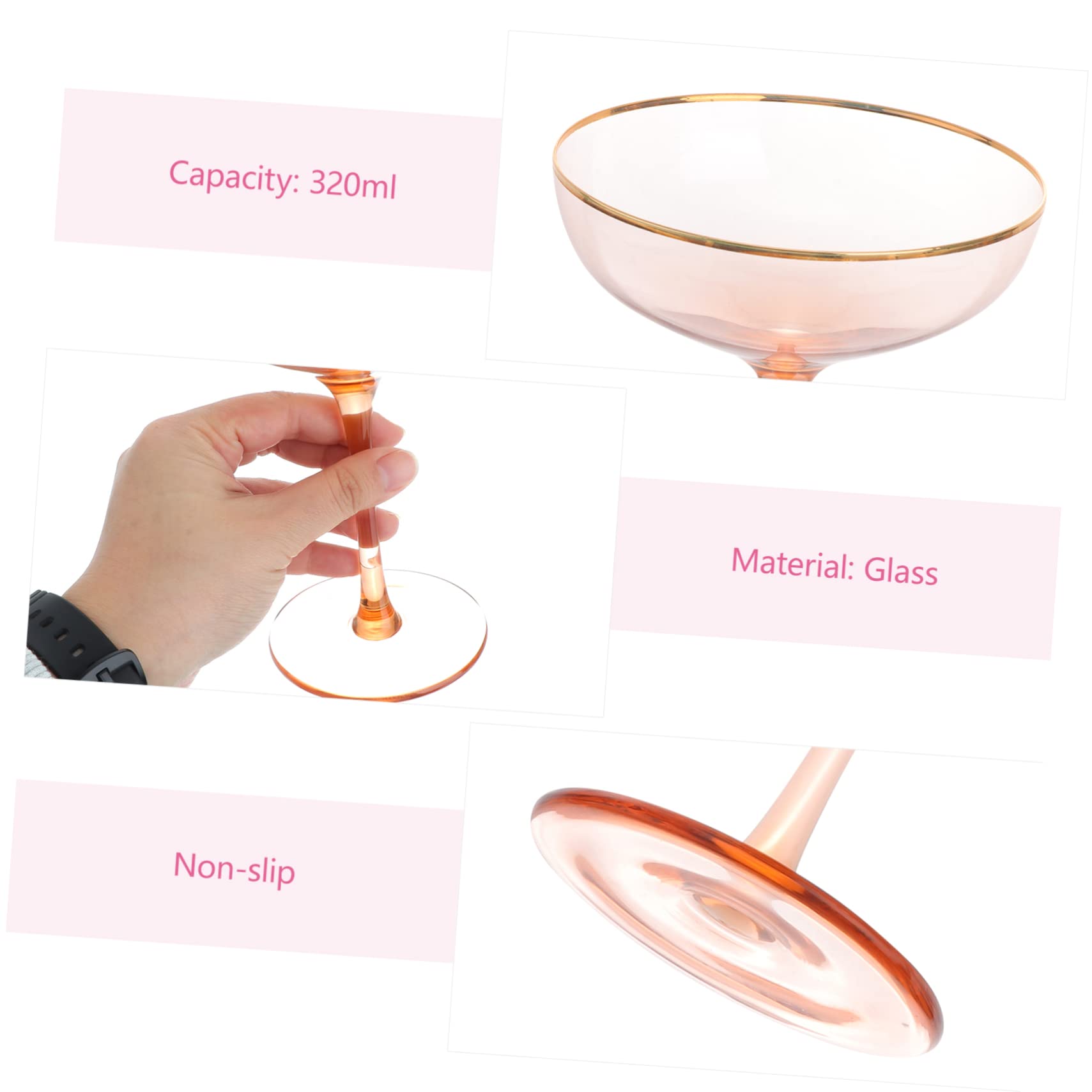 PRETYZOOM 1Pc Creative Rim Cocktail Glass Elegant Drinking Glass for Party Toasting Flute for Weddings Juice and Decor