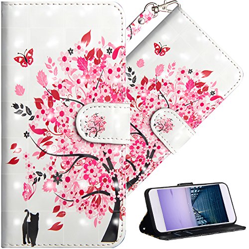 HMTECHUS Huawei P30 Pro Wallet case Gifts for Girls PU Leather 3D Effect Tree cat Shell Magnetic Clasp Shockproof Flip Card Holder Protective Slim Cover for Huawei P30 Pro Tree cat YX
