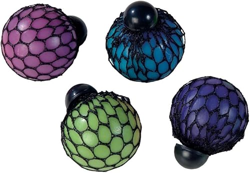 Raymond Geddes Rainbow Squeeze Ball Toy para niños, malla (paquete de 24)