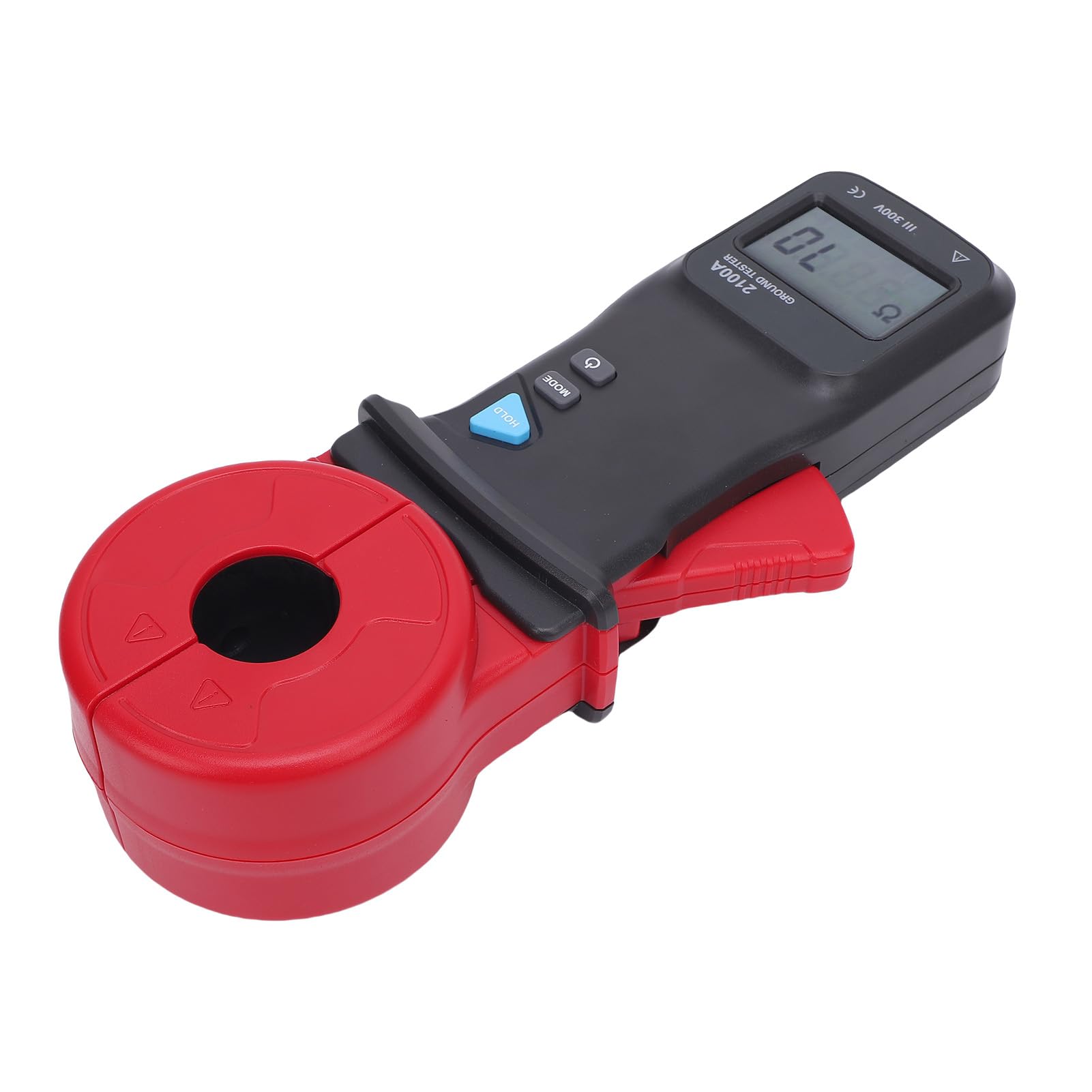 ETCR2100A Probador de Resistencia a Tierra con Abrazadera Digital, Medidor de Abrazadera Impermeable a Prueba de Golpes con Rango Automático para Telecomunicaciones, Energía Eléctrica y