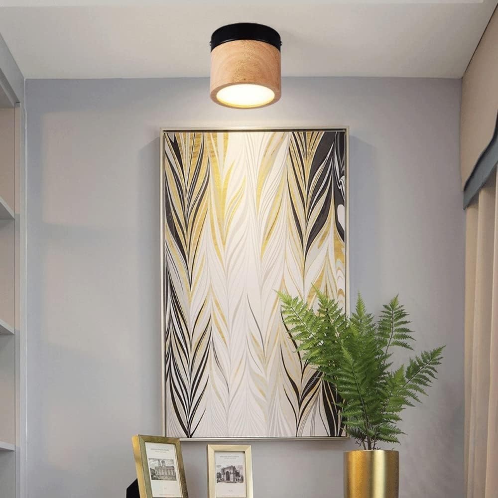 Generico Lampada da Parete Moderna Faretto da Soffitto LED in Acrilico da 5 W Faretto da Incasso in Legno per Corridoio Galleria Cucina Soggiorno