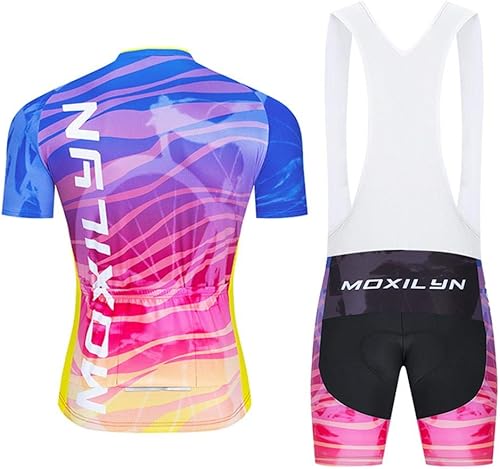 Miniatura 2 de Camiseta de ciclismo para hombre, kit de ciclismo de MTB y pantalones cortos de ciclismo con almohadilla de gel 20D, conjunto de ropa de ciclismo