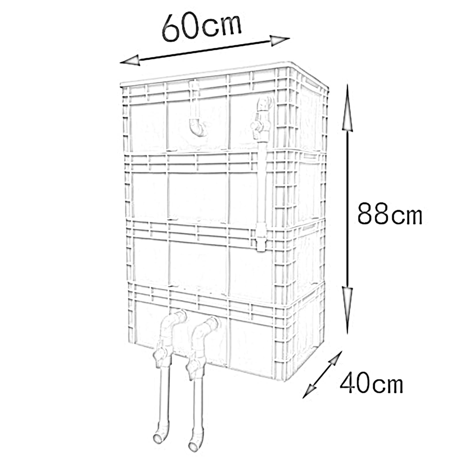 Filtry do akwarium, zewnętrzna skrzynka filtrująca do wody, nie zawiera mediów filtracyjnych - duży zestaw filtrów do akwarium i stawów, 2/3 poziomy skrzyni obrotowej