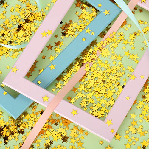 Image of Hestya 60g Star Confetti Glitter Table Confetti Metallic Foil Stars for Christmas Party Wedding Festival Decorations(Gold,10mm and 6mm)