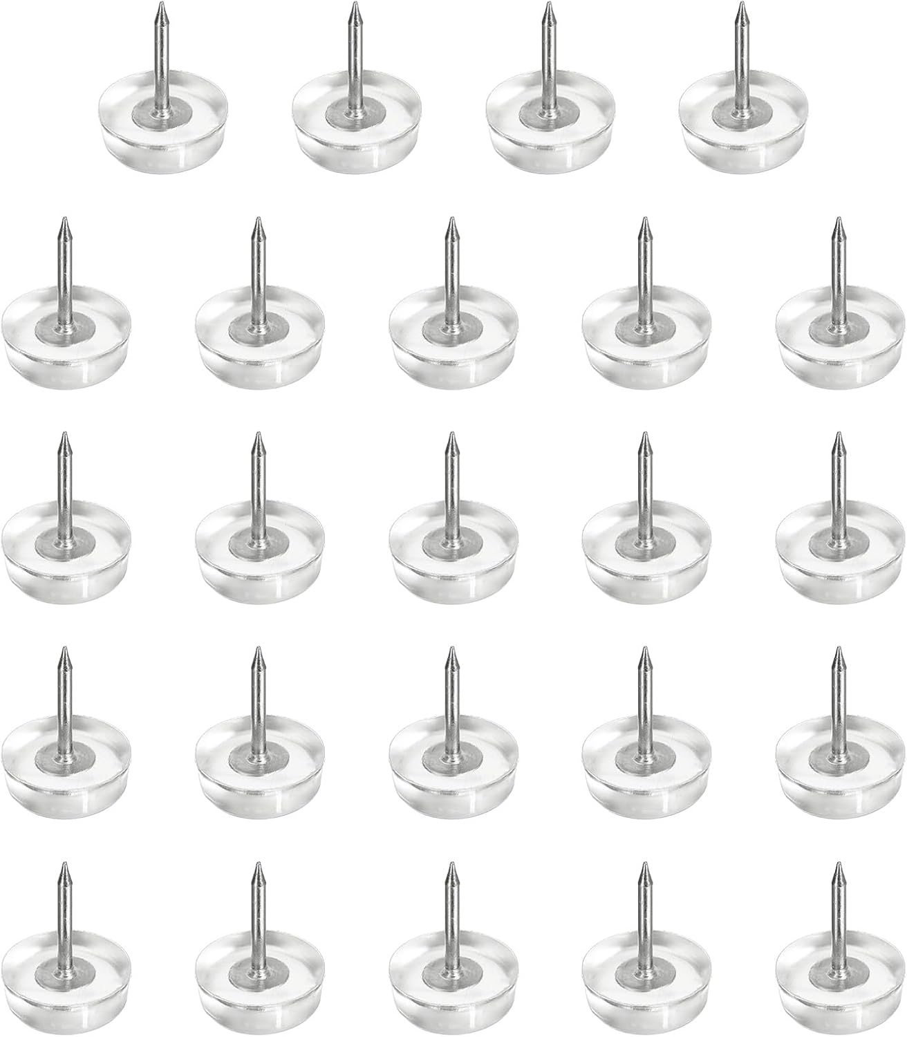 uxcell 12Pcs Furniture Sliders, 13mm Round Plastic Furniture Guides Nail-on Pads, Hardwood Floor Protectors for Chair, Table, Desk, Cabinet Leg, Transparent