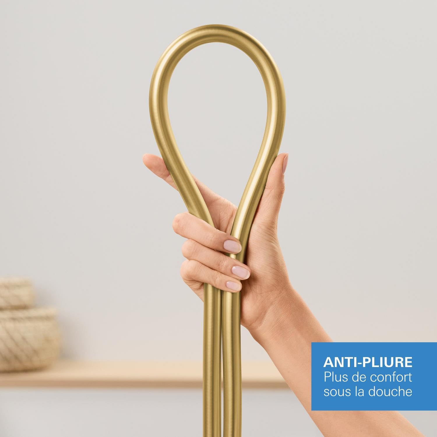 GROHE Flexible de douche salle de bains, Silverflex TwistStop, tuyau de douche 1750mm, anti-pliures, finition couleur dorée, raccord fileté universel 1/2", 28388GL0