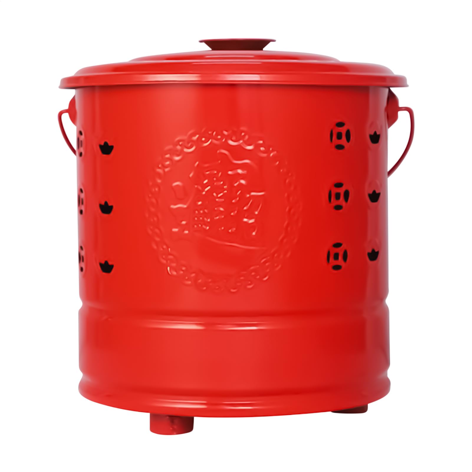 Bruciacarta Coperchio Foglie Legno Rifiuti Soldi Ancestrali | Secchio Brucia-Carta In Acciaio Per Foglie, Legna, Rifiuti, Offerte Per Antenati, Cerimonie Funebri, Giardino, Cortile,