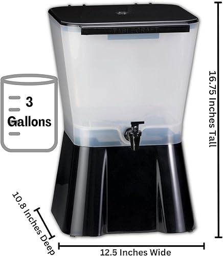 Miniatura 2 de Tablecraft 3 dispensadores de bebidas H953 de 3 galones, color negro y transparente