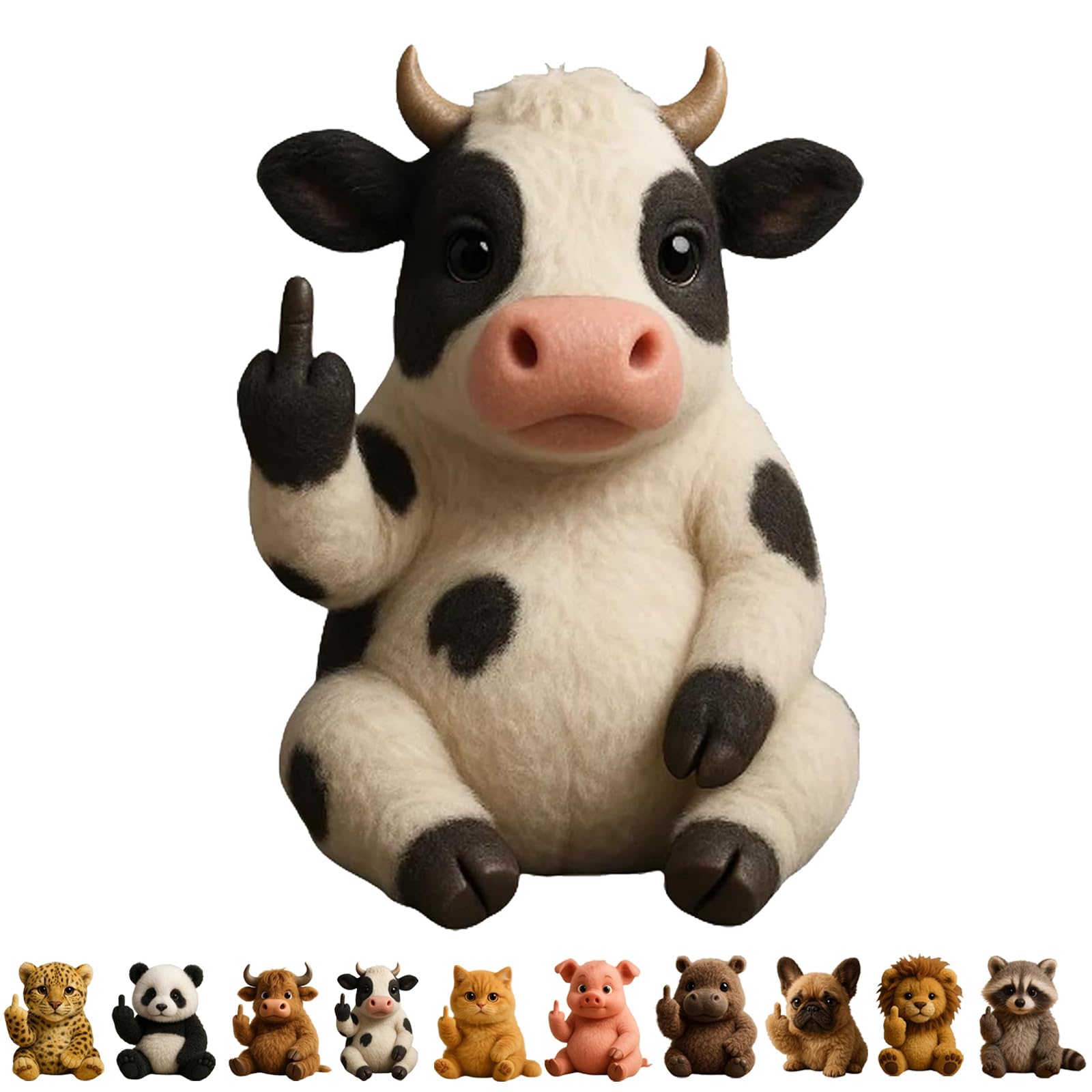 Middle Finger Plush Animal Toy,attitude Finger Plush Animal,middle Finger Plush Highland Cow,Funny Soft Middle Finger Plush Animals,Stress Relief Decor Gift,Unique Gifts for Home Office Decor-F