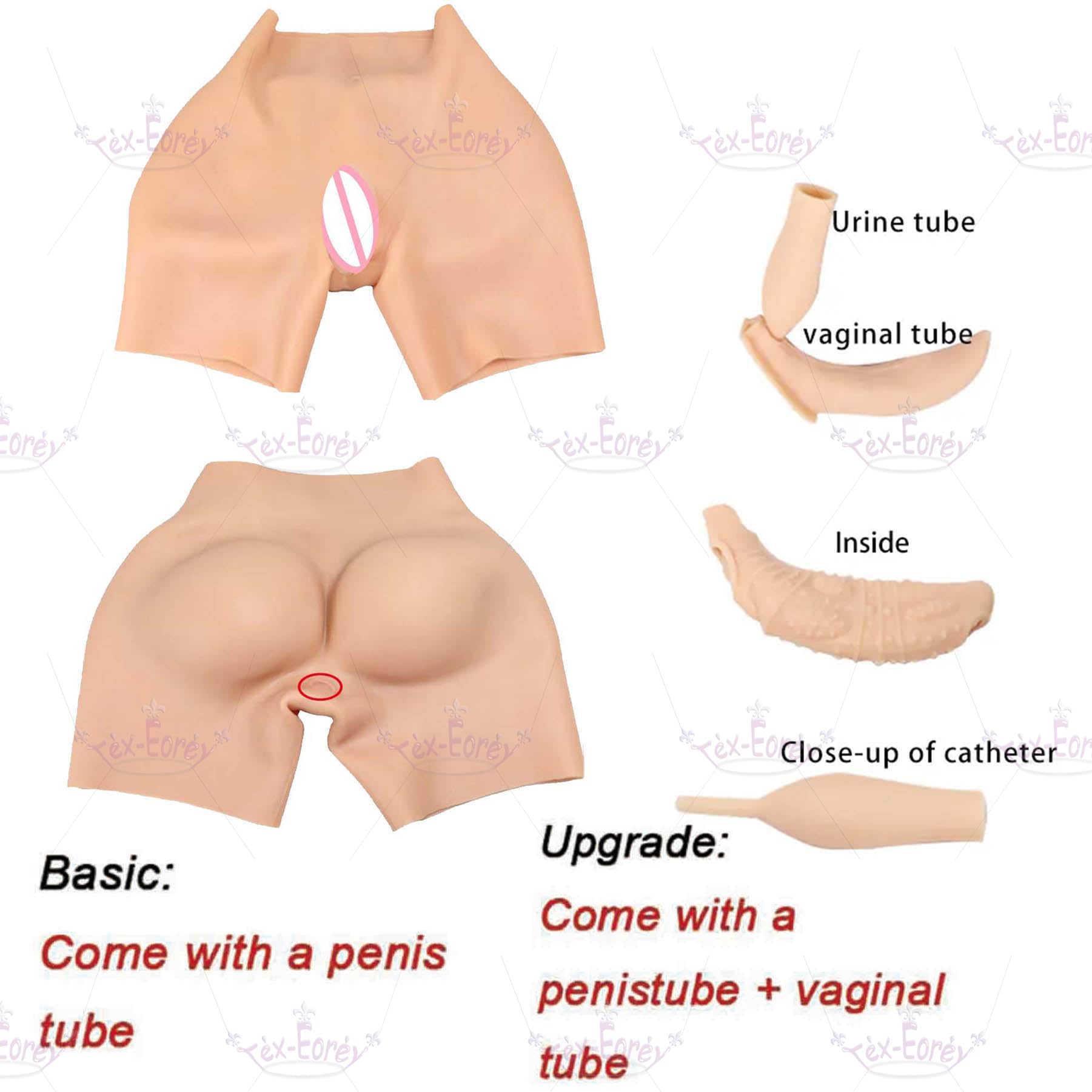 silikonowe fałszywe majtki z kotem Buttock Shaper Control szorty męskie Gaff wypchane spodnie modelujące biodra dla Ladyboy Drag Queen