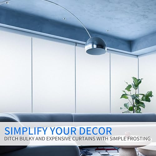 Miniatura 4 de DERZGAO Película de privacidad esmerilada blanca para ventana bloqueo solar ventanas de vidrio baño hogar oficina habitación puerta extraíble no