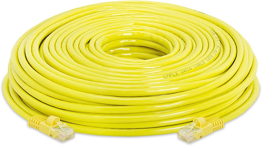 Hоttеѕt Sаlе Cmple Cat5e Network Ethernet Cable - Computer LAN Cable 1Gbps - 350 MHz, Gold Plated RJ45 Connectors - 150 Feet Yellow