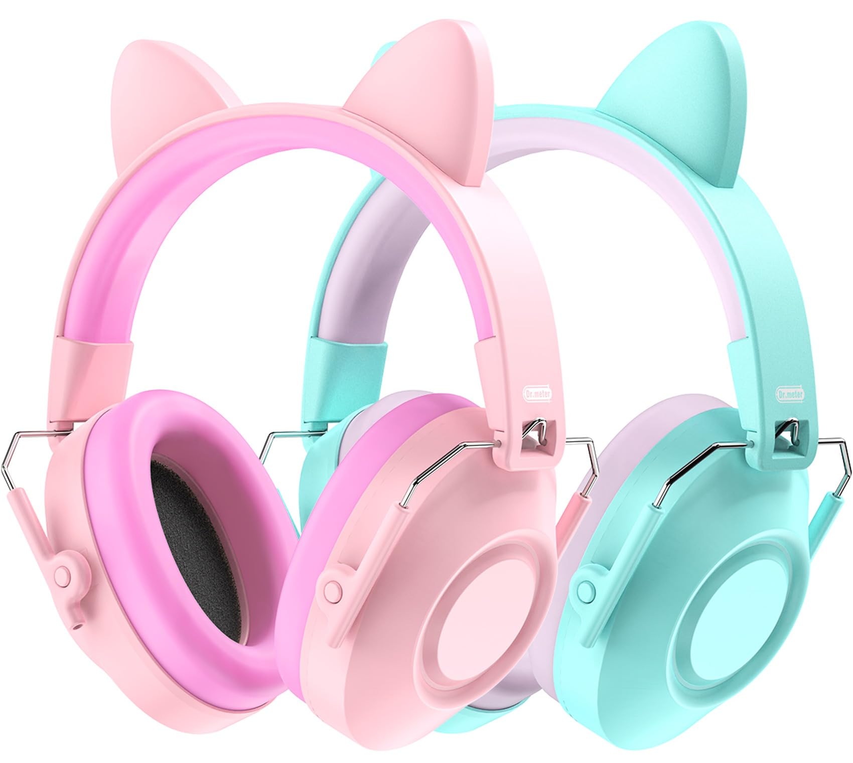 Ear Muffs for Noise Reduction: 32SNR Noise Cancelling Headphones  for Kids with Adjustable Head Band, Kids Ear Hearing Protection Pink+Green