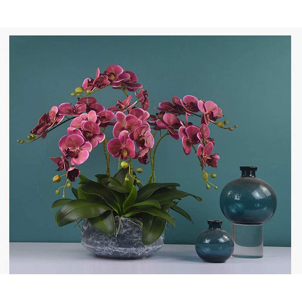 Sztuczny Kwiat W Doniczce Duża Orchidea Phalaenopsis Sztuczne Kwiaty, Fałszywe Sztuczne Storczyki Phalaenopsis Z Układem Wazonów