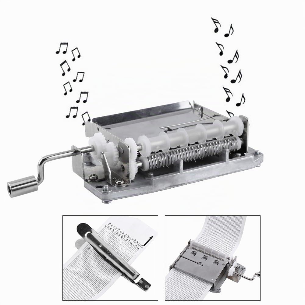 Kit creatore di Carillon 30 Note, Materiale di qualità, Carillon a manovella, Regali, Decorazioni per la casa, Facile da Realizzare, Parte del Movimento + perforatore + 3 Strisce
