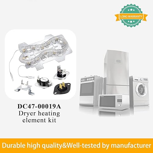 Miniatura 8 de 【Actualizado】Elemento calefactor de secadora DC47-00019A para Samsung dv40j3000ew/a2 dv42h5000ew/a3 dv42h5200ep/a3 dv42h5200ew/a3 dv45h7000ew/a2