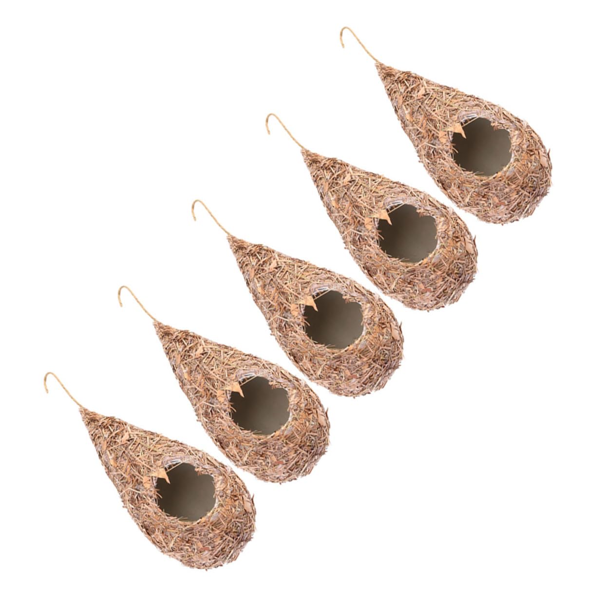 5piezas Nido De Pájaros De Tejida Casa Colgante Natural para Jardín Decoración para Aficionados Las Aves Naturaleza