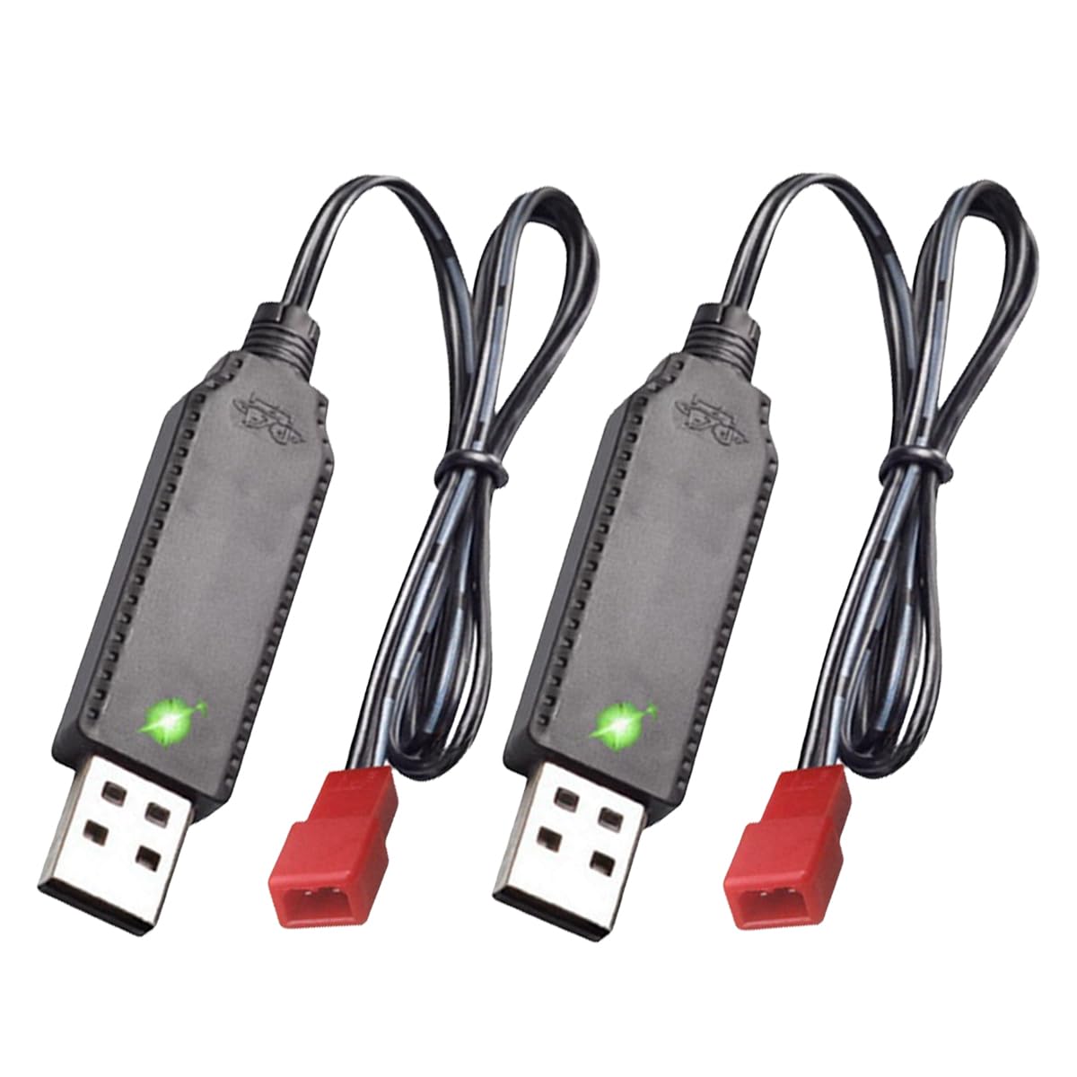 Photo 1 of [2-Pack] 3.7V USB Charger Cable with JST 2 Pin Plug Compatible RC Car RC Plane RC Tank RC Boat and Other Remote Control Toys for Universal 3.7V Lipo Battery (2)