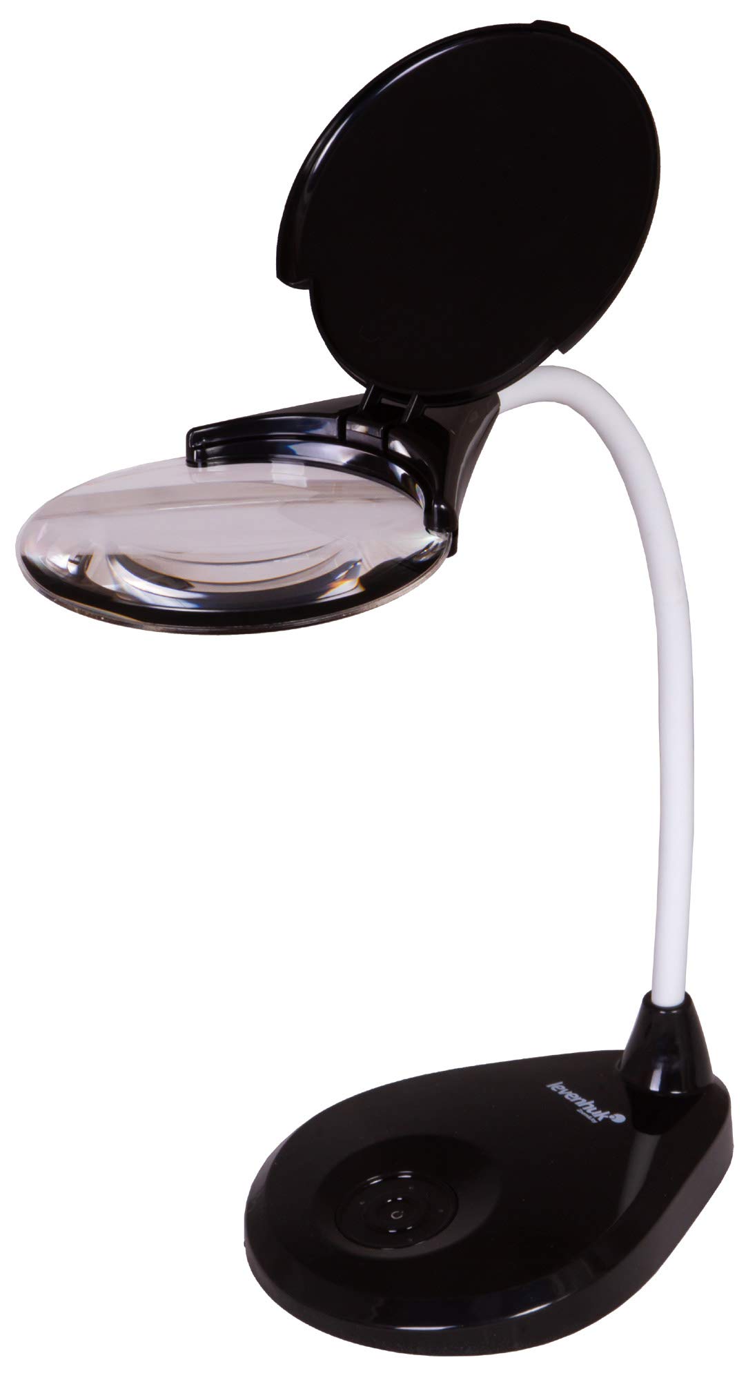 Lupa de Sobremesa Levenhuk Zeno Lamp ZL13 con Iluminación por LED, Ampliación de 2X, Cubierta Protectora y Brazo Flexible para Trabajar de Cerca, Color Negro