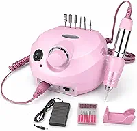 Lixadeira Elétrica de Unhas Nail Drill 60W Profissional com Controle de Velocidade Pedal e Kit de Pontas para Manicure Pedicure Bivolt 127/220V