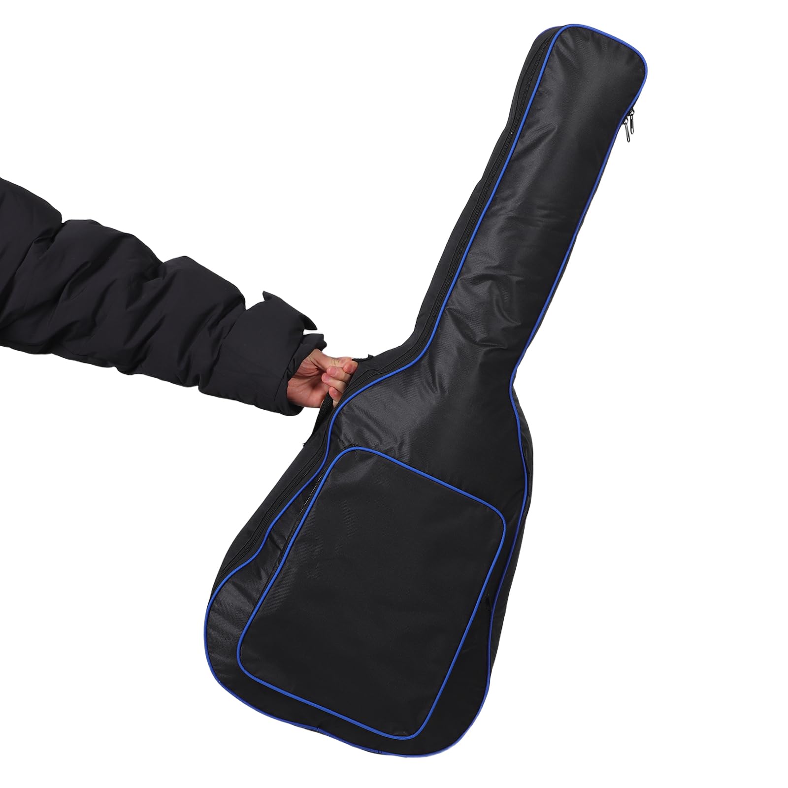 GLEAVI Bolsa para Guitarra Acústica de 41 Pulgadas y Acolchada Gruesa Borde Azul, Mochila Portátil para Guitarra Eléctrica, Funda Engrosada Resistente al Agua para Viajes y Conciertos