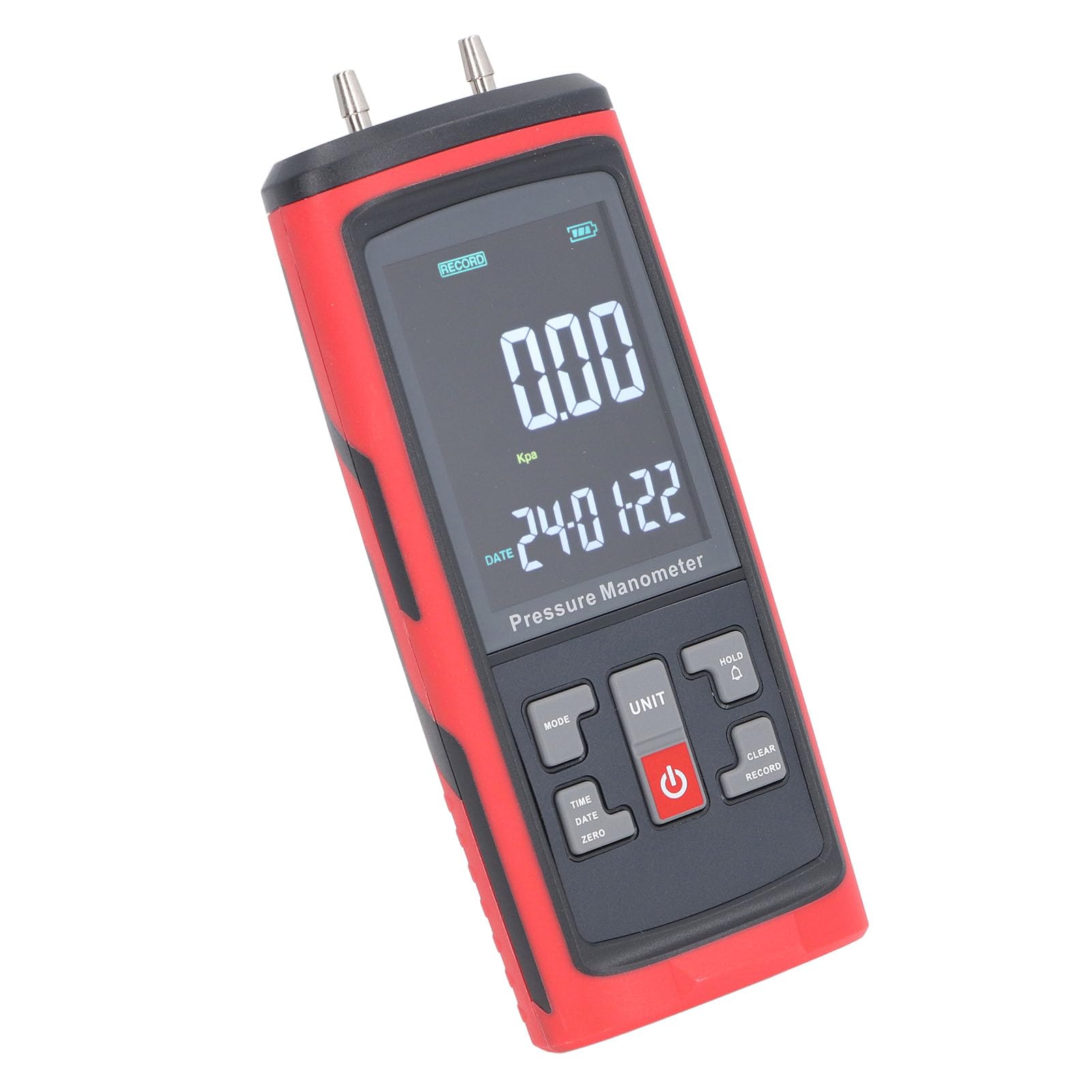 Ejoyous Manómetro de Presión Digital ABS Manómetro Diferencial ±4KPa Registro de Datos de Alta Precisión LCD Retroiluminado para Laboratorio HVAC Caldera Soplador Prueba de Presión de Gas