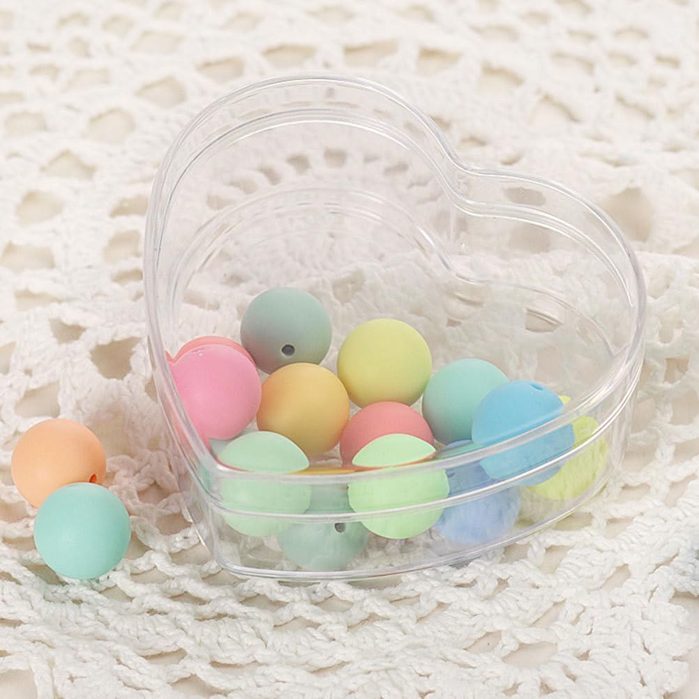 Hemoton Heart-Shaped Transparent Acrylic Candy Boxes 2.55X2.36X1.18 Inch Clear Treat Containers for Wedding Birthday Party Favors Small Gift Storage Organizer 4 Pack