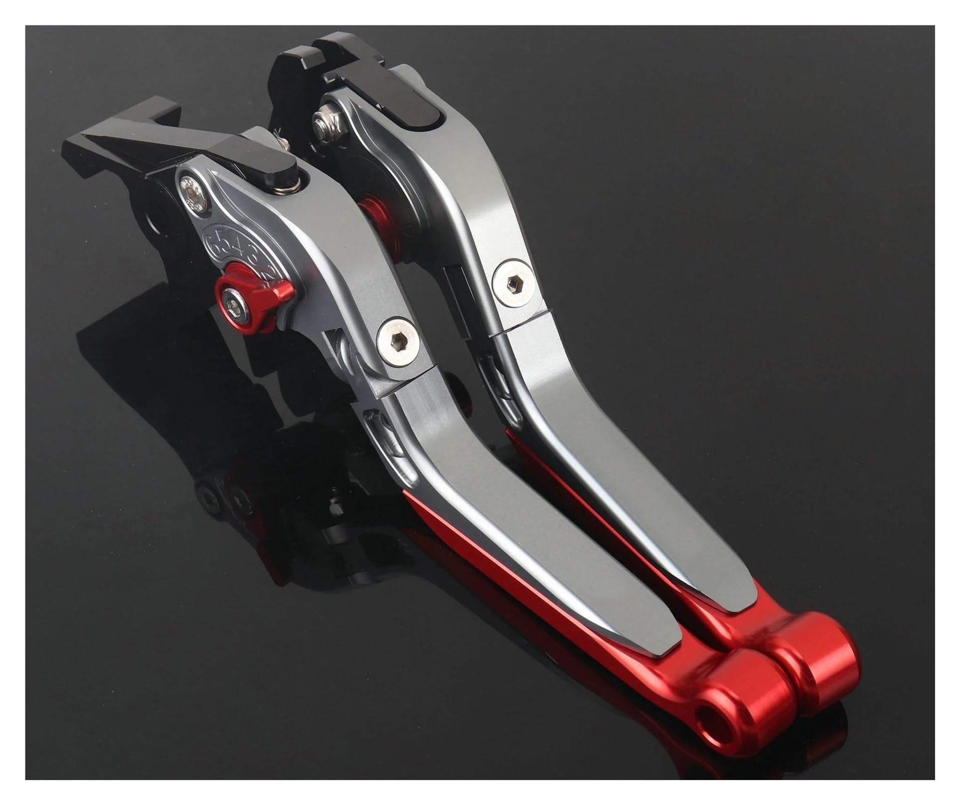 Lgldamuhx Gray-Red Handlebar Clutch Brake Lever For Yamaha For Nmax155 For Nmax 160 155 125 2015-2024 Motorcycle Adjustable Folding Brake Clutch Lever(Gray-Red)