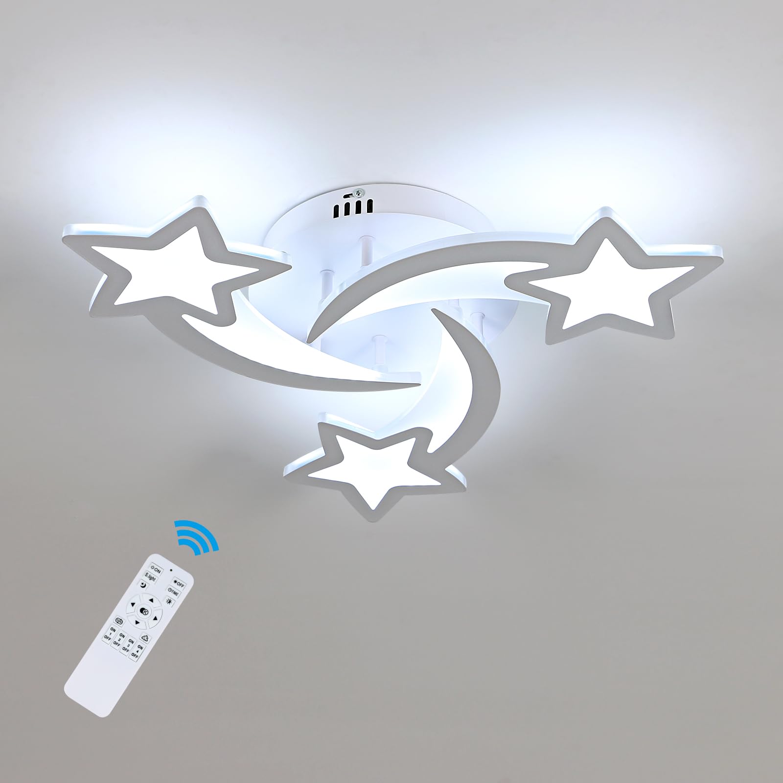 Goeco Plafon LED Techo Regulable, 30W 3375LM Lámpara de Techo LED con Control Remoto, Luz de Techo para Dormitorio Comedor Salón, Dia 50cm