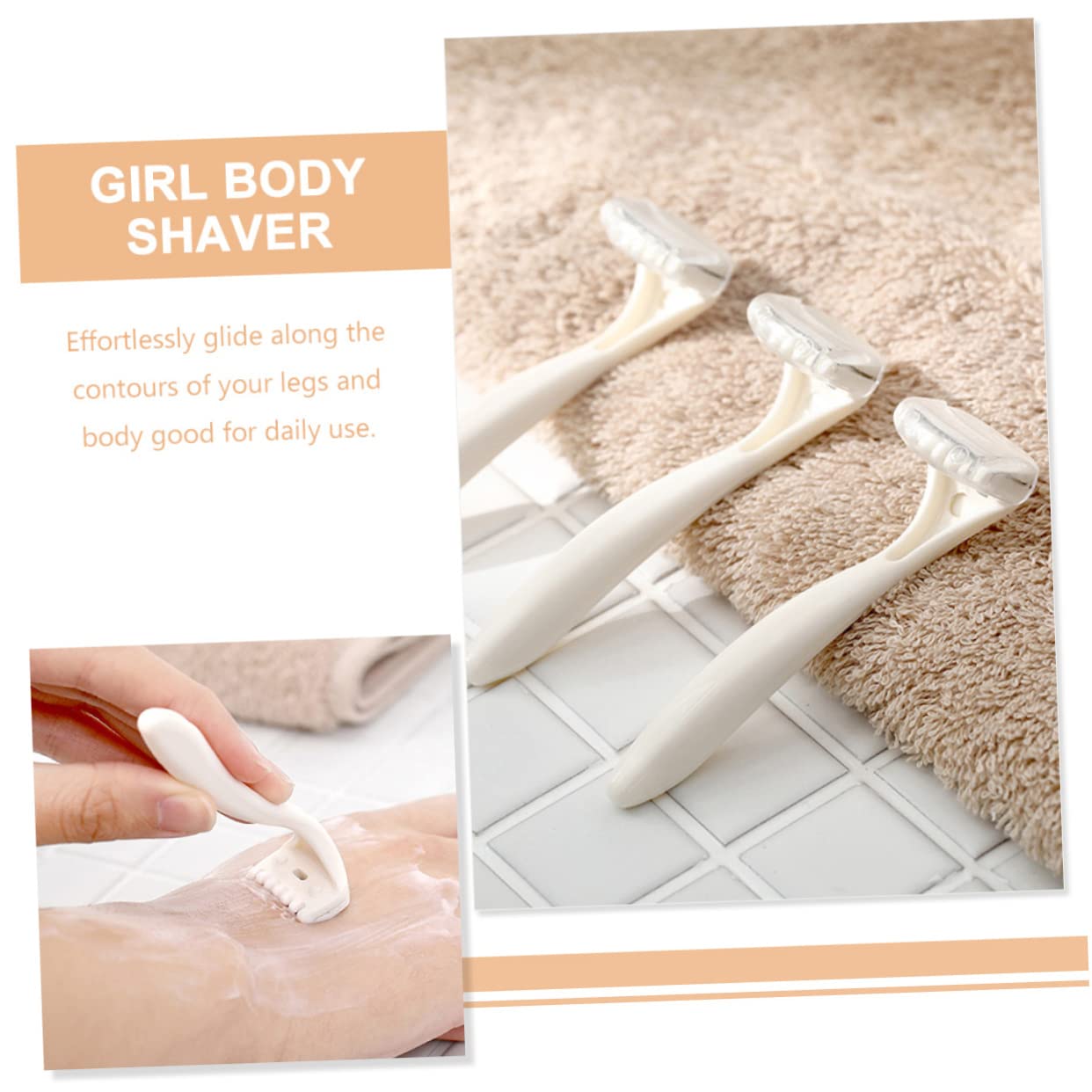 HONMEET 5sets Portable Body Hair Trimmer Women Electric Razor Bikini Shaver Hair Remover Multi-use Shaver Manual Depilator for Travel 3pcs*5