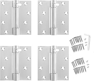 4Inch Self Closing Hinges,Door Hinge Auto Close Hinge Outlet Hardware Adjustable Spring Loaded Hinges for Commercial Grade Self-Closing,4Pack