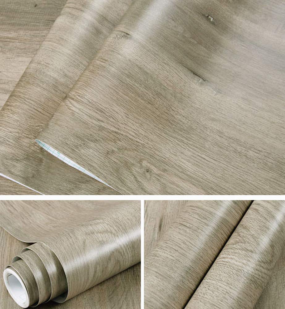Meboom Grey Wood Grain Paper Self Adhesive Gray Vinyl Peel Stick Film Counter Top Covering Furniture Cabinets Wardrobe Shelf Liner Wallpaper Sticker,30Cm By 250Cm