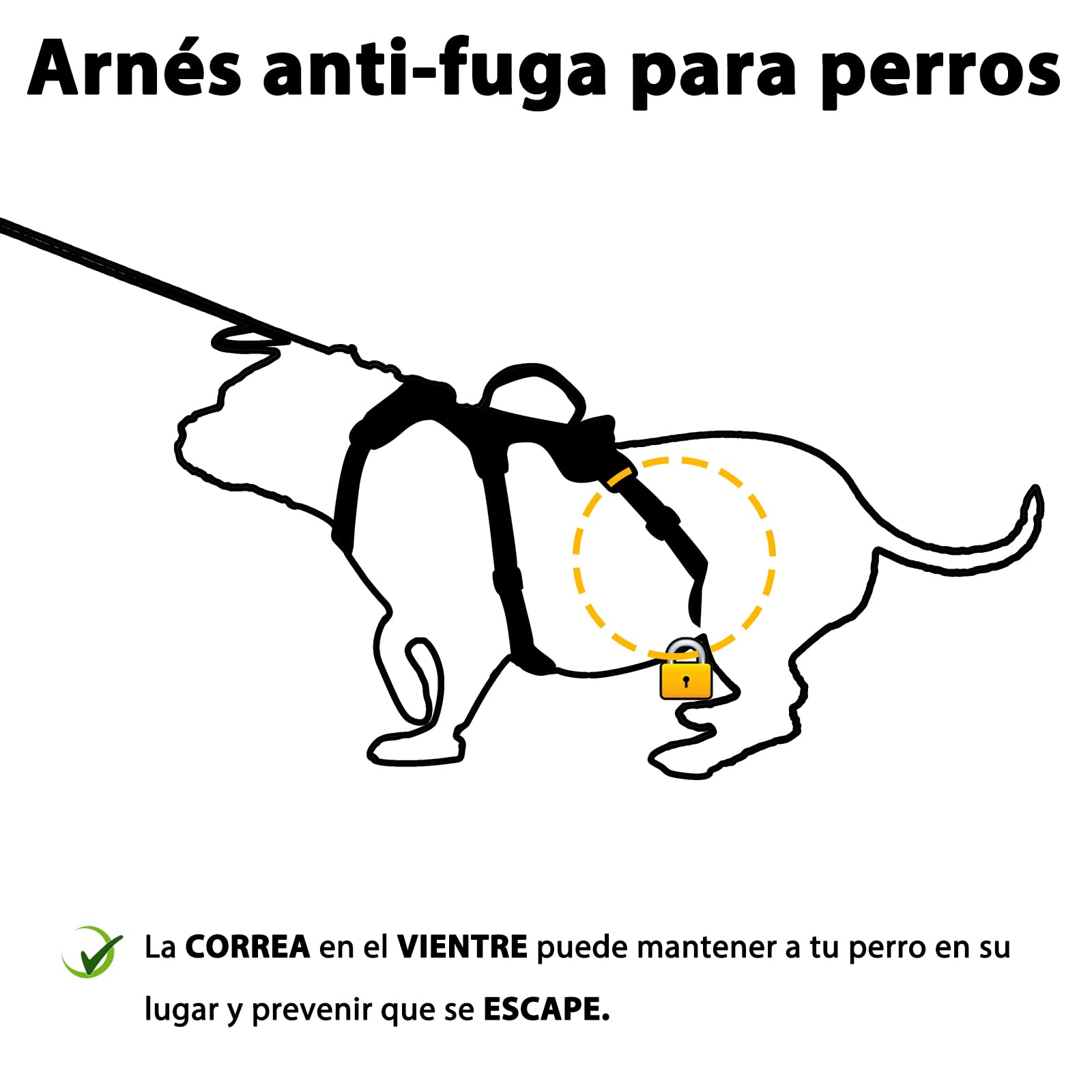 Huntboo Arnés para Perros a Prueba de Escape, arnés para Artistas de Escape, arnés Reflectante con asa Acolchada, Chaleco Ajustable para Perros medianos Que Caminan, entrenan y corren (Negro, M)