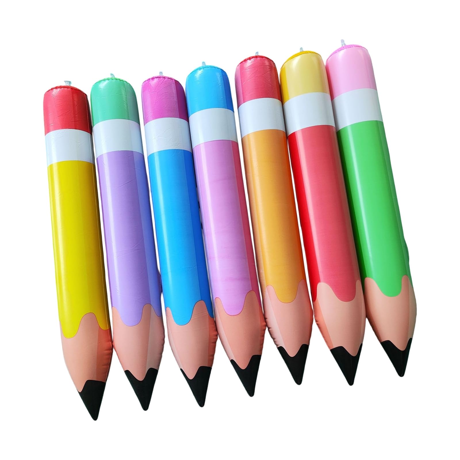 Elnwnnkc Pencil Balloons 7 Pack Oversized PVC School Theme Decor for Classroom, Birthday Backdrops and Picture Booth Accents Booth Birthday Backdrop Inflatable Pencil Display