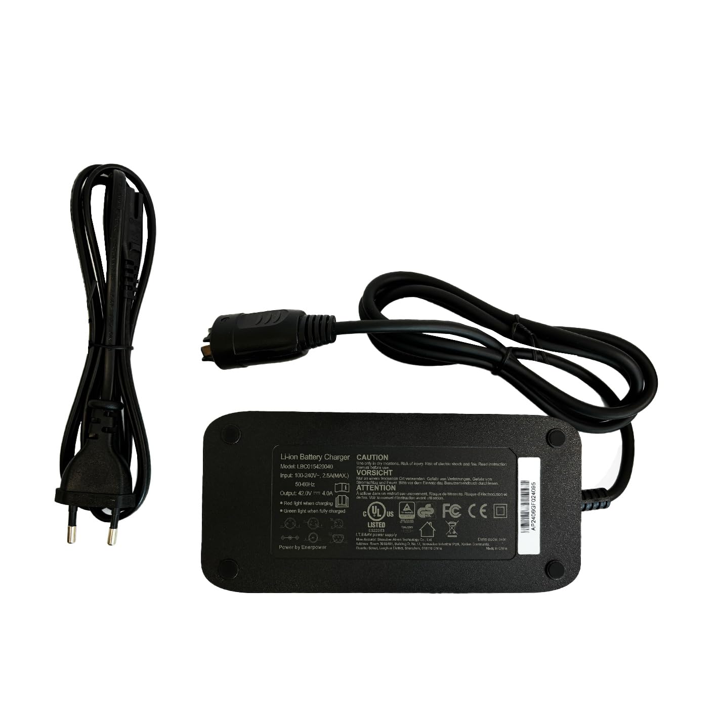 Enerpower Chargeur 42 V 4 A 170 W pour Bosch Performance et Active Line (CB, GS), LBC015420040