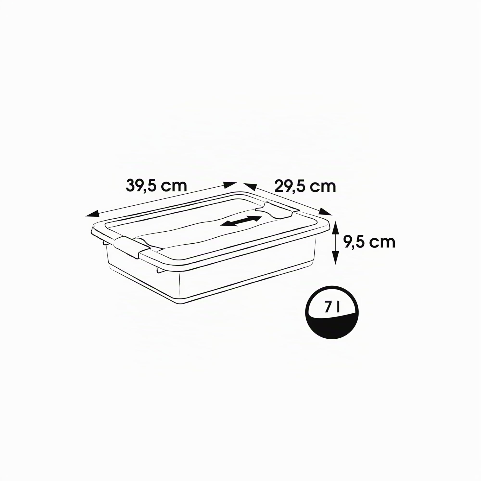 keeeper Scatola con Coperchio e Chiusura a Scatto, 7 L, Trasparente, Crystal Grey (Grigio)