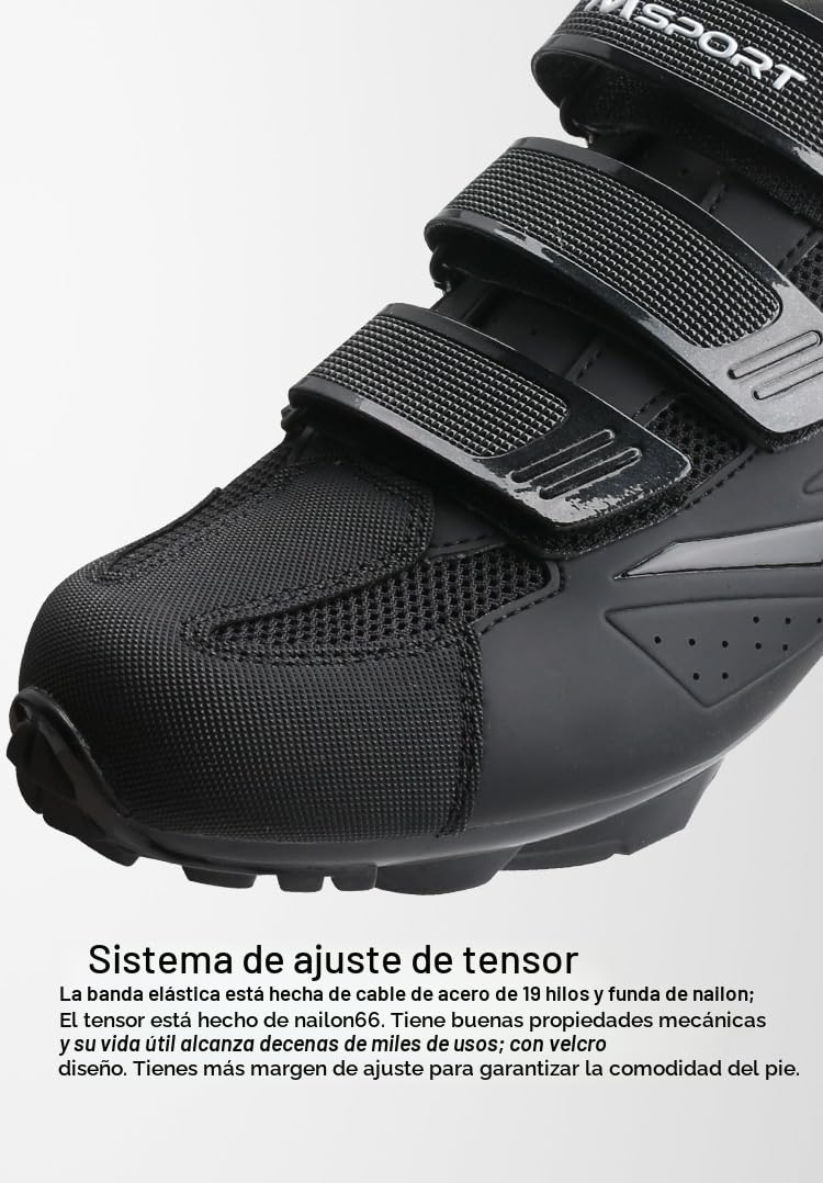 Zapatillas de Ciclismo MTB Profesionales para Hombre y Mujer – Transpirables, Antideslizantes y Compatibles con Pedales SPD - N03 38 EU
