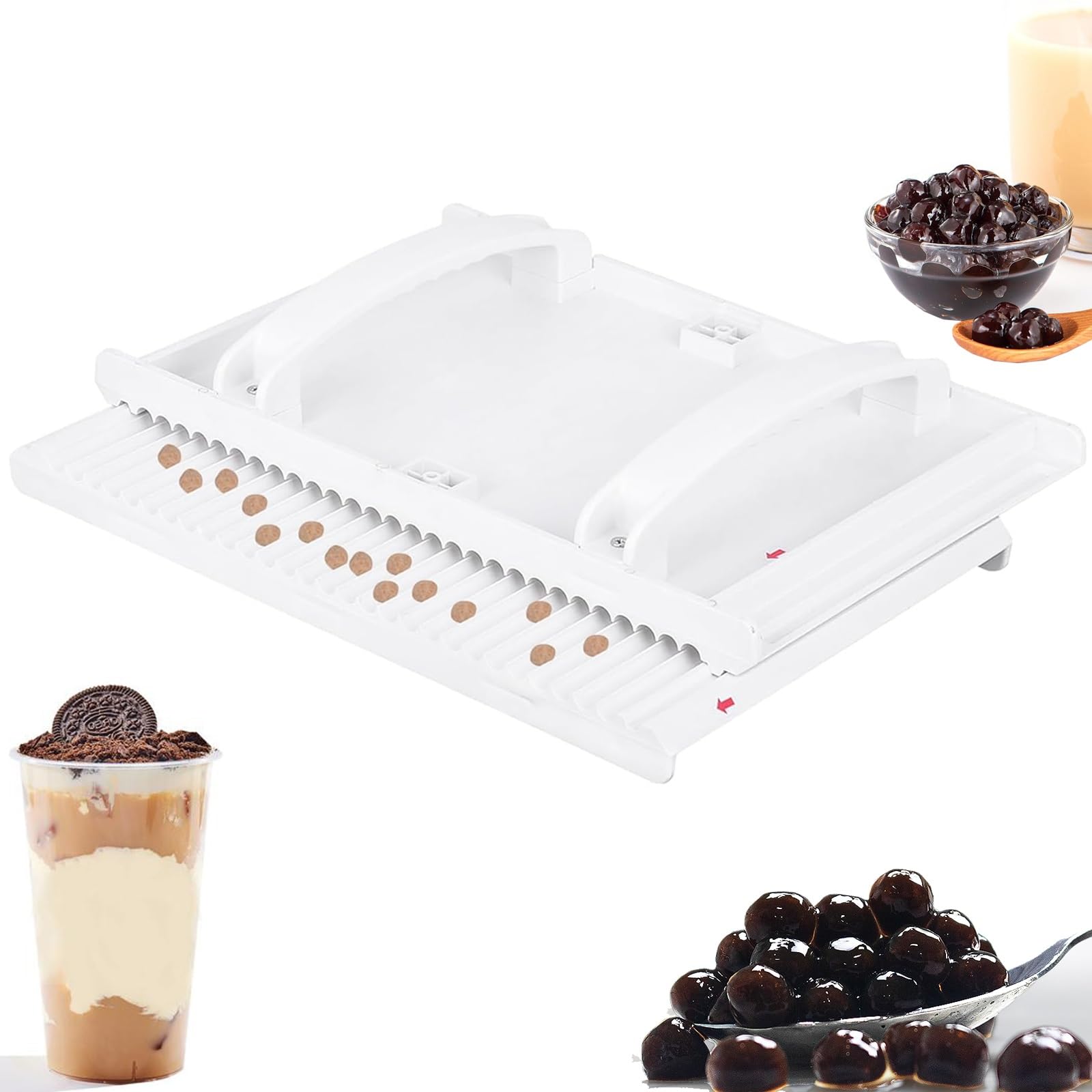 Maszyna do robienia pereł do tapioki, ręczne narzędzie do formowania kulek taro i manioku, DIY Bubble Tea Tapioca Pearl Machine do domowych i komercyjnych sklepów z herbatą mleczną