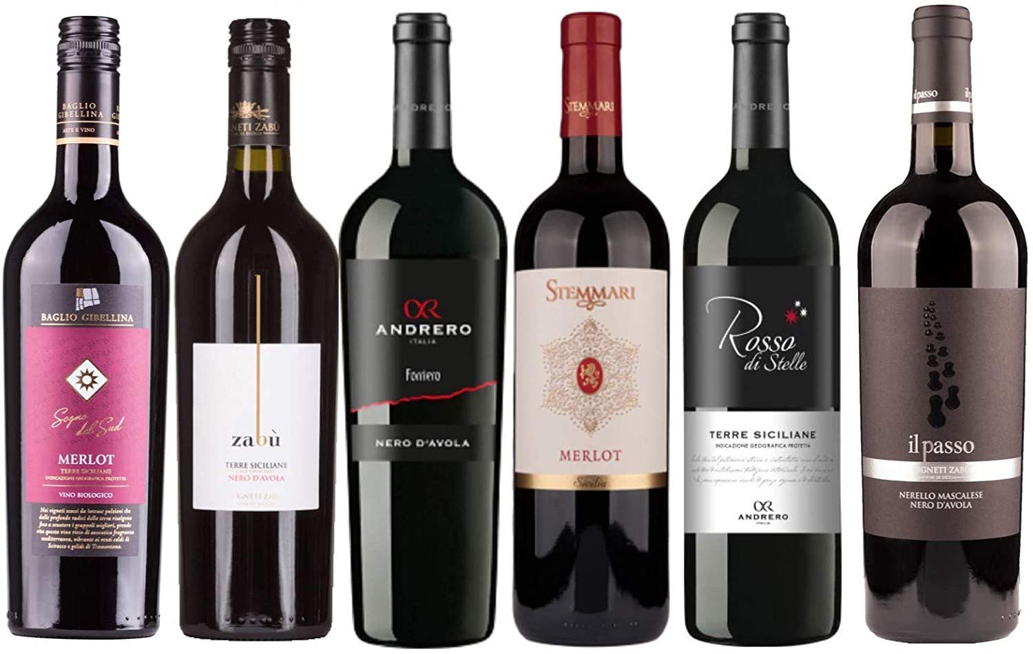 6er Probierpaket Rotwein aus Sizilien zum Kennenlernen | 6 x 0,75l