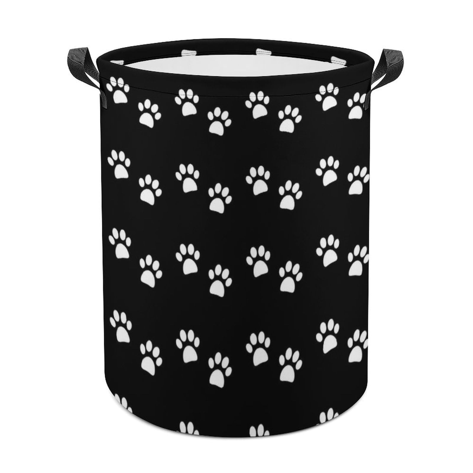 MHYRAC Laundry Hamper, Dog Paw Prints Laundry Basket, Washing Basket with Handle