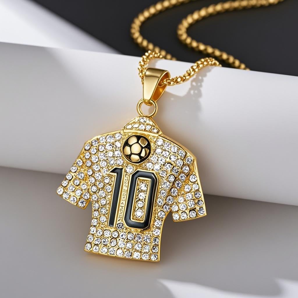 No.10 Soccer Jersey Necklace for Men -Metal Football Player Gift with 24" Chain, Lightweight Sports Jewelry for Fans & Athletes. - Image 5