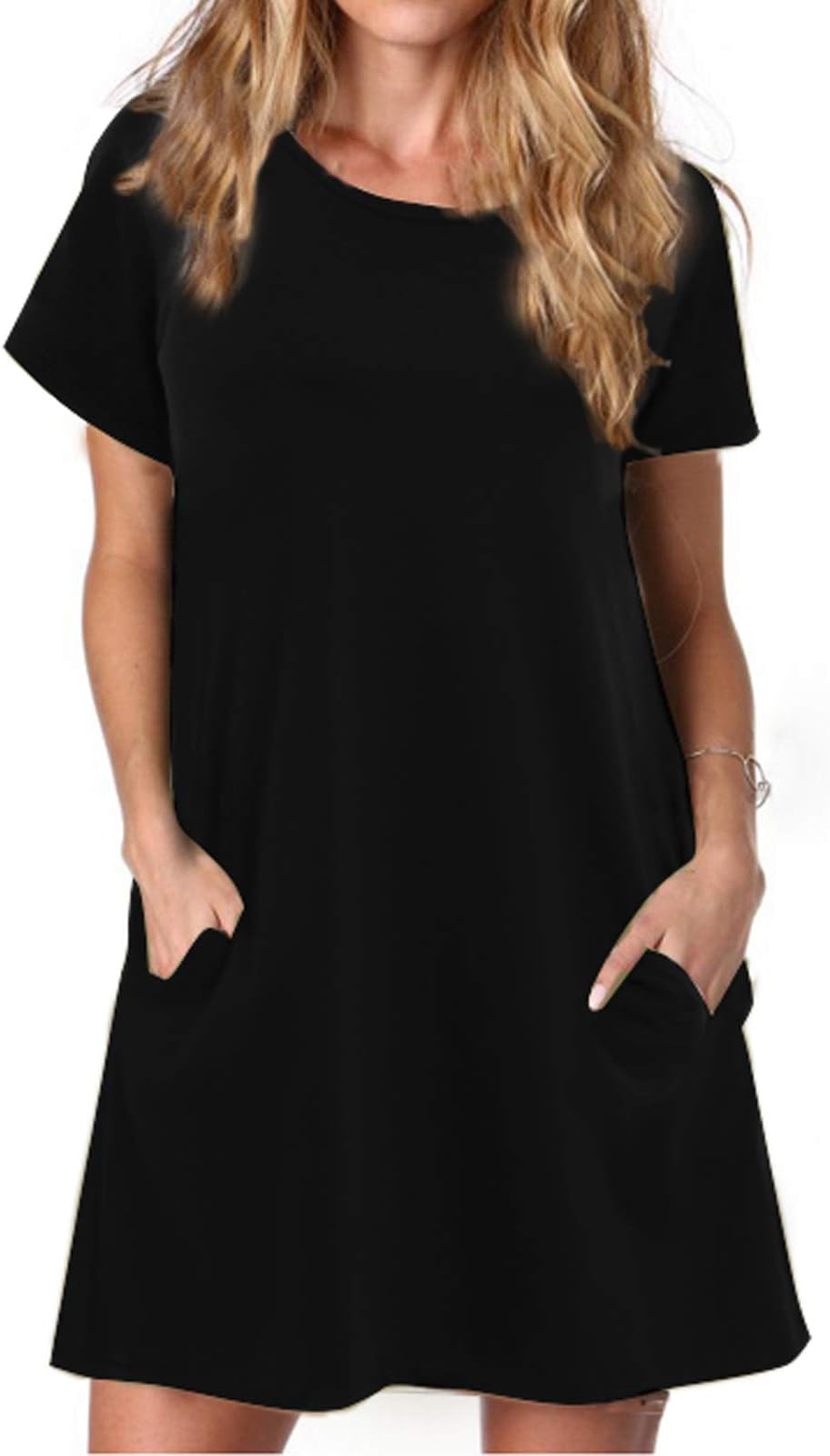 Women's Casual Loose T Shirt Dresses Short Sleeve Mini Summer Tunic Dress for Women