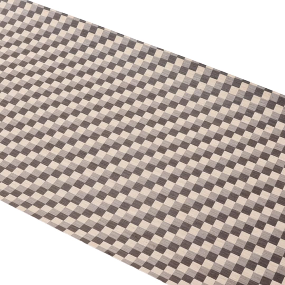 Techwood Veneer Sheets with Bold Black, White & Gray Small Grid Pattern - 0.4mm Thick, 2.5x0.3m - Ideal for Home Decor, Furniture Veneering, DIY, Guitars, & More