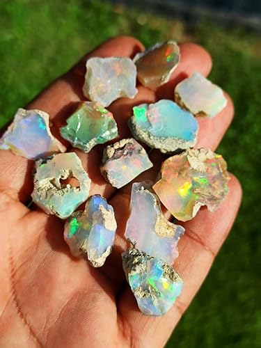 Miniatura 4 de Lote de ópalo negro Ópalo natural etíope en bruto piedra preciosa áspera Ópalo arco iris ópalo de fuego Lote 25.00 Cts. Ópalo etíope natural de