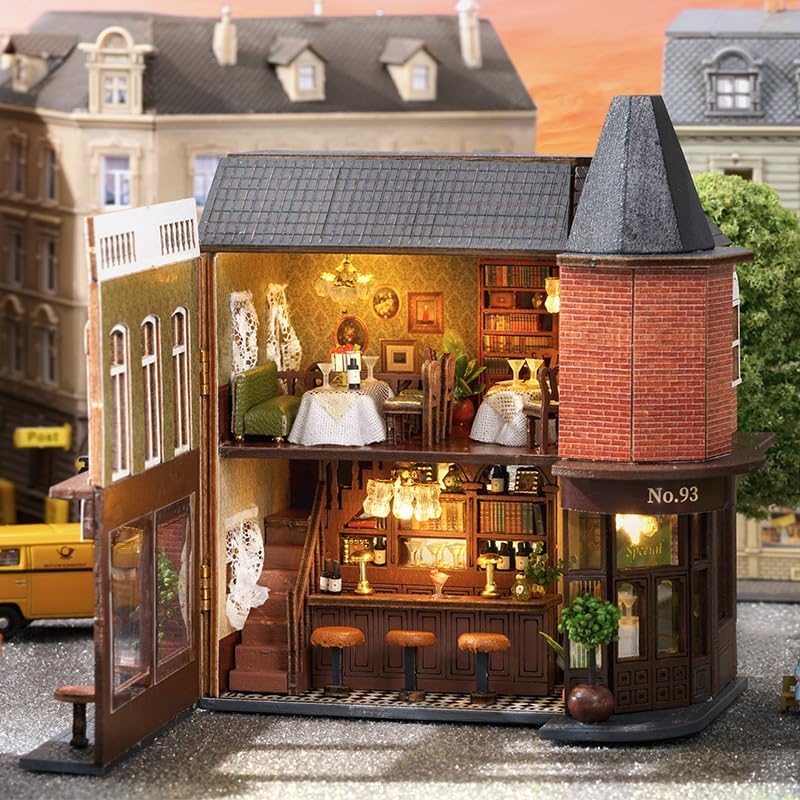 Kit De Casa De Muñecas En Miniatura De Bricolaje, Kit De Casa Pequeña Con Música, Kit De Casa En Miniatura Jardín A Escala 1:24, Gran Regalo De Artesanía Hecha A Mano Para