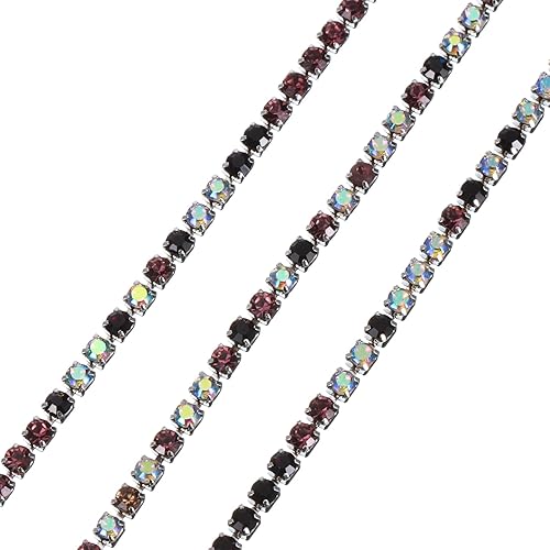 Miniatura 8 de uxcell Cadena de diamantes de imitación de cristal de 10 yardas, 0.079 pulgadas (0.079 in) para coser y cerrar la cadena para manualidades, joyas,